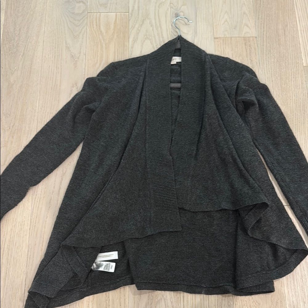 Ann Taylor Loft Charcoal Gray Open Front Cardigan Sweater size XS